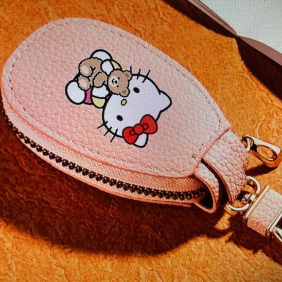 Hello Kitty Leather Keychain Pink #864 - Picture 1 of 4
